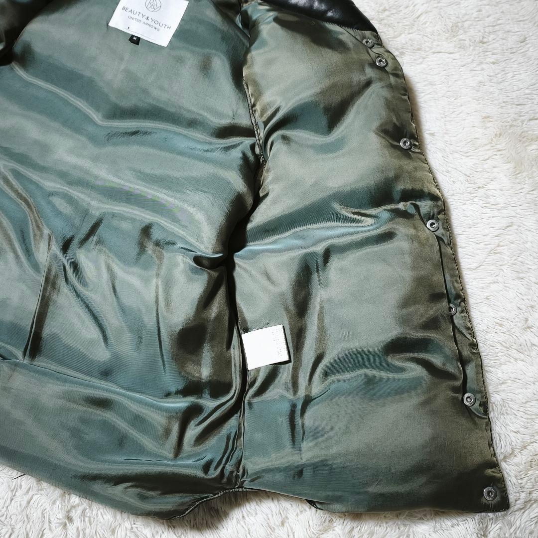 ユナイテッドアローズ シープスキン ラムレザー 羊革 ダウンベスト