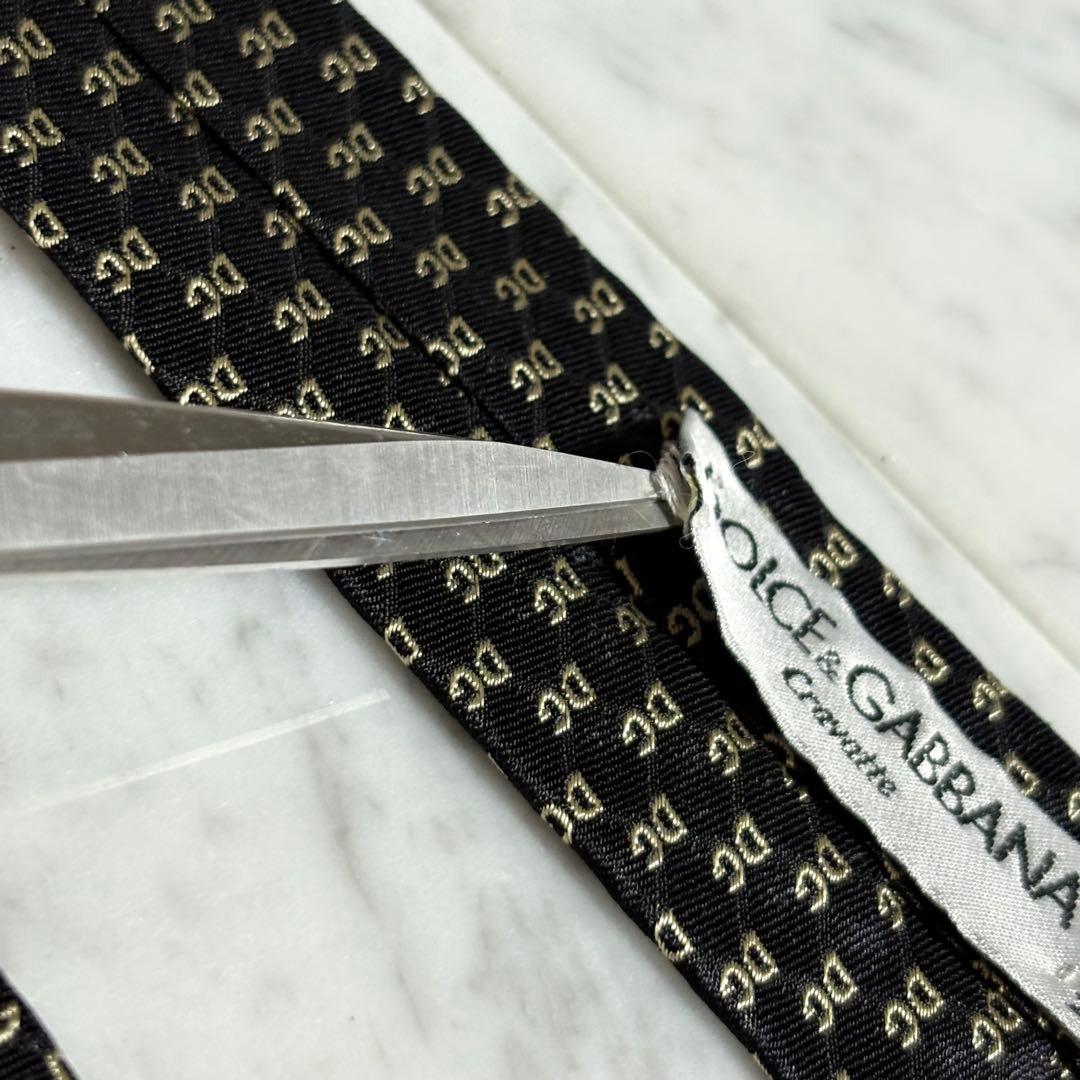 DOLCE&GABBANA ネクタイ ブラック ロゴ柄