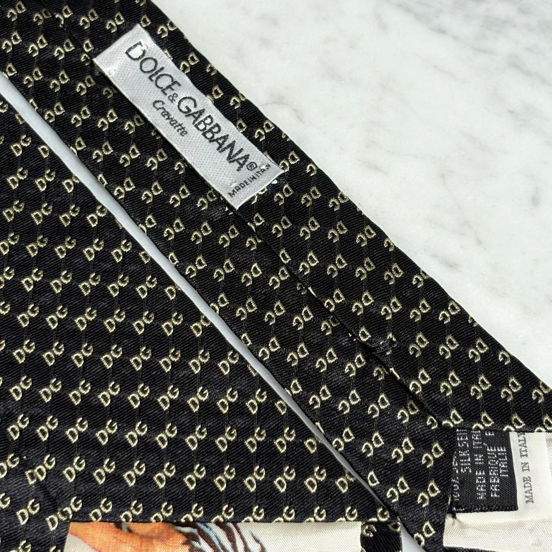DOLCE&GABBANA ネクタイ ブラック ロゴ柄