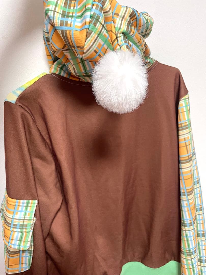 y2k 平成ギャル　パッチワーク動物柄鹿柄フード付きパーカー　ジャケット　00s