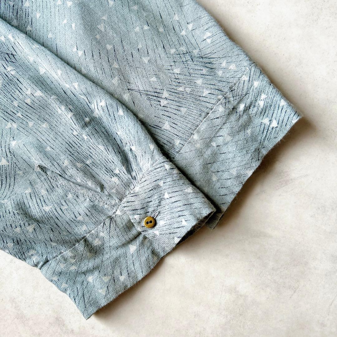 パドカレ キュプラ　コットン　フレアロングワンピース　ギャザー　プリント