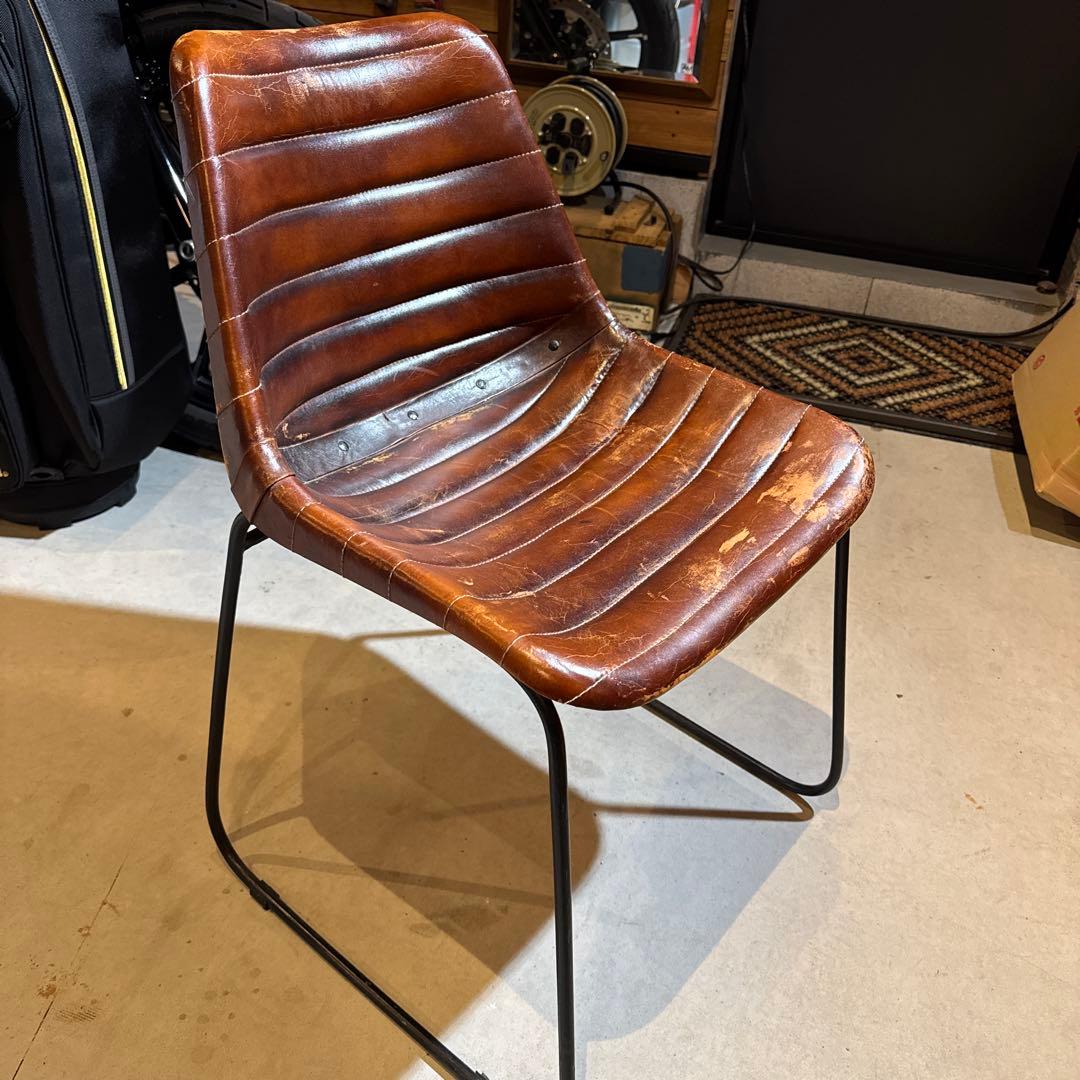 クラッシュゲート　本革　レザー チェア 一脚のみ