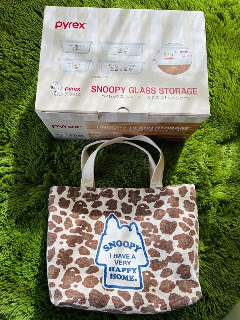 SNOOPY×Pyrex⭐︎ガラスストレージセット＆トートバッグ