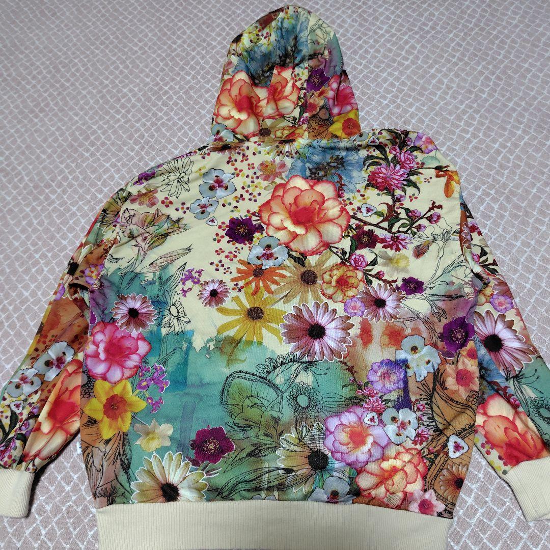 adidas 花柄 フード付きパーカー