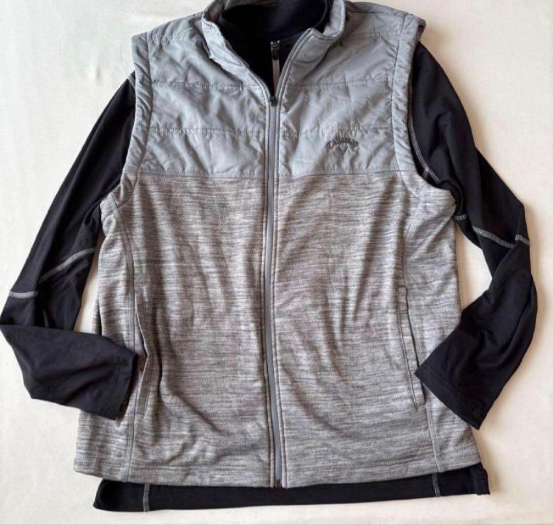 B280 新品ゴルフウェアCallway2点セット　ベスト&プルオーバー (L)