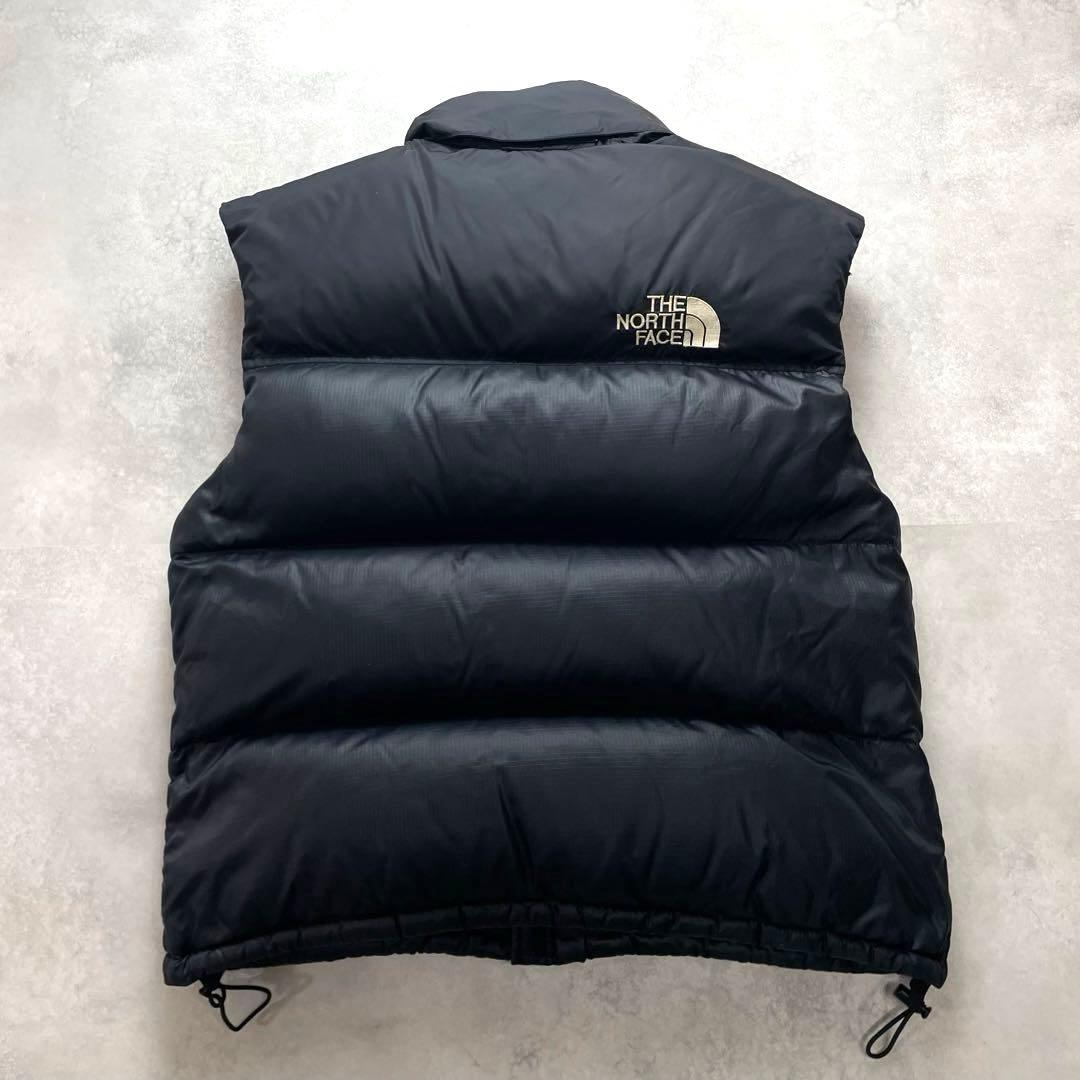 定番人気 ノースフェイス ヌプシダウンベスト ブラック 刺繍ロゴ 黒 L相当