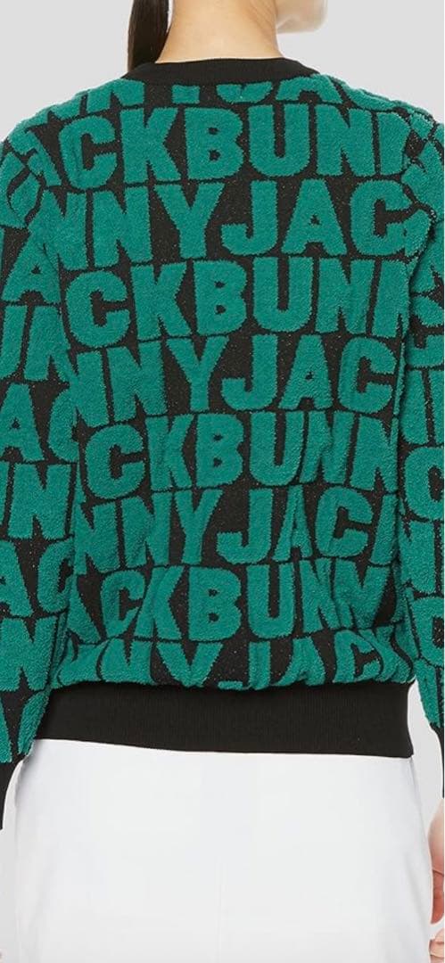 パーリーゲイツ　ジャックバニー 総柄ふくれロゴジャガード柄セーター　ニットM