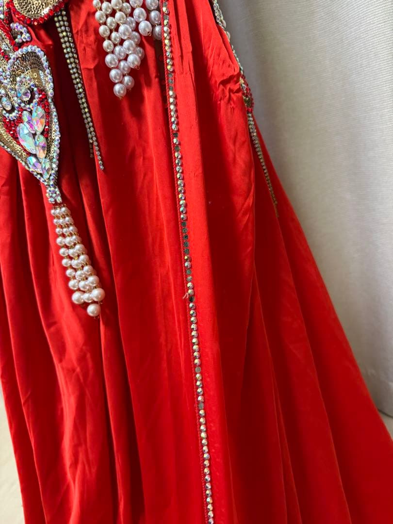 Halla ベリーダンス　ブラスカート　セット　赤