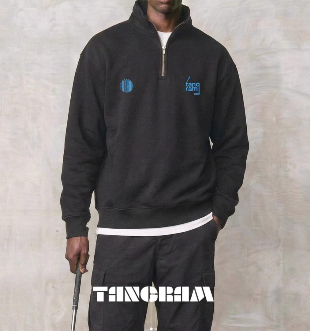 新品 TANGRAM 26ss LOGO HALFZIP SWEAT BLU