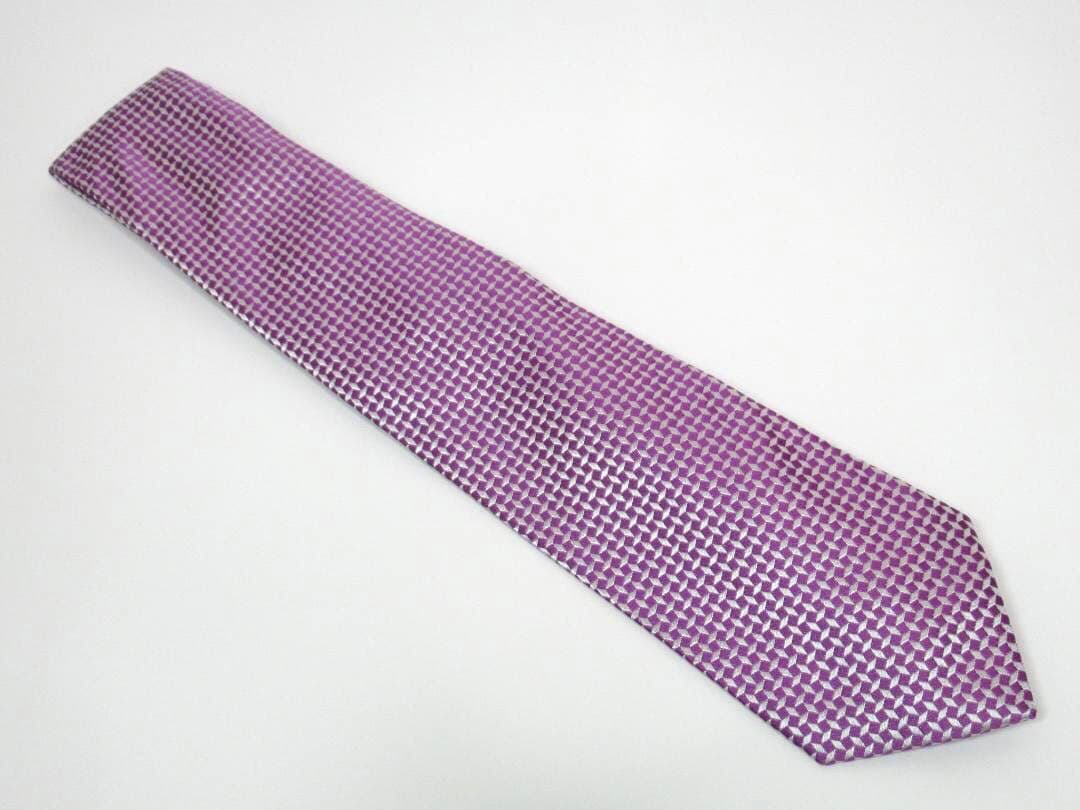 TURNBULL&ASSER ターンブル＆アッサー ネクタイ パープル×シルバー