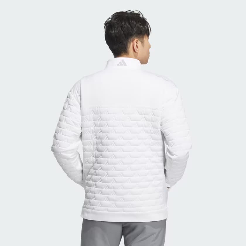 【XL】秋冬 アディダス ゴルフ コードカオス 保温 中綿 キルトジャケット 白