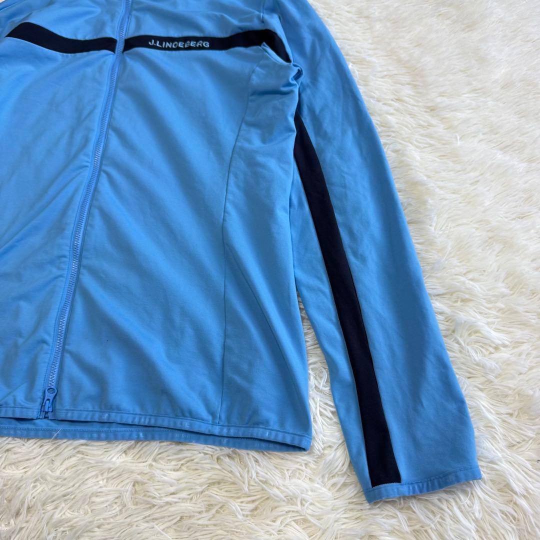 【ジェイリンドバーグ】美品 ジップジャケット ブルー ビックロゴ L メンズ