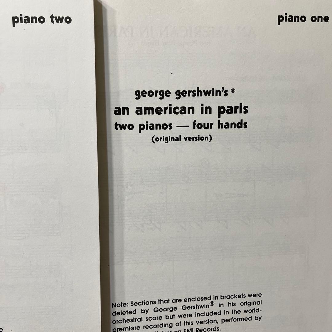 パリのアメリカ人　an american in paris 二台のピアノ用