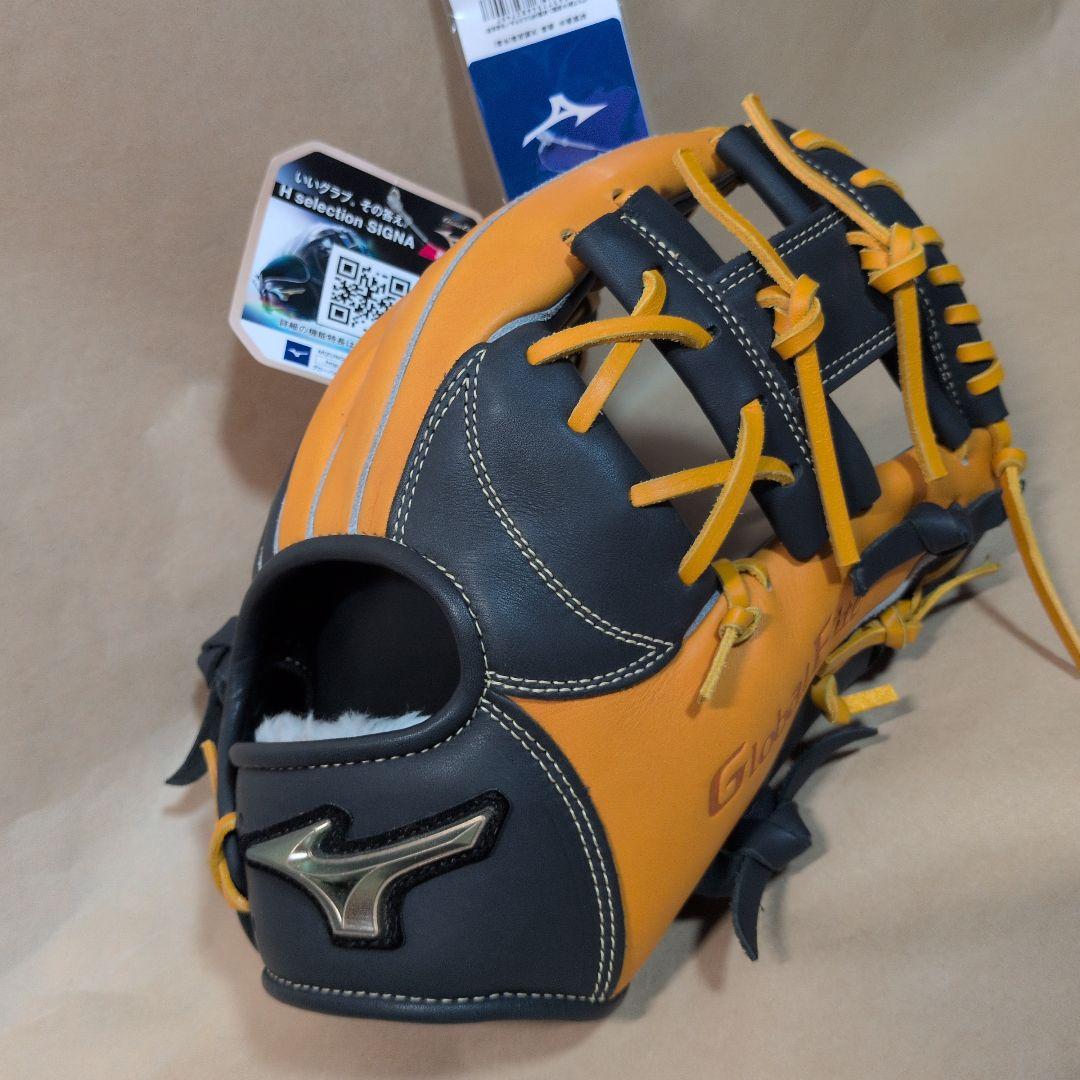 ミズノ:右投げ用:軟式用グラブ:内野手用:サイズ9:DブルーXオレンジ