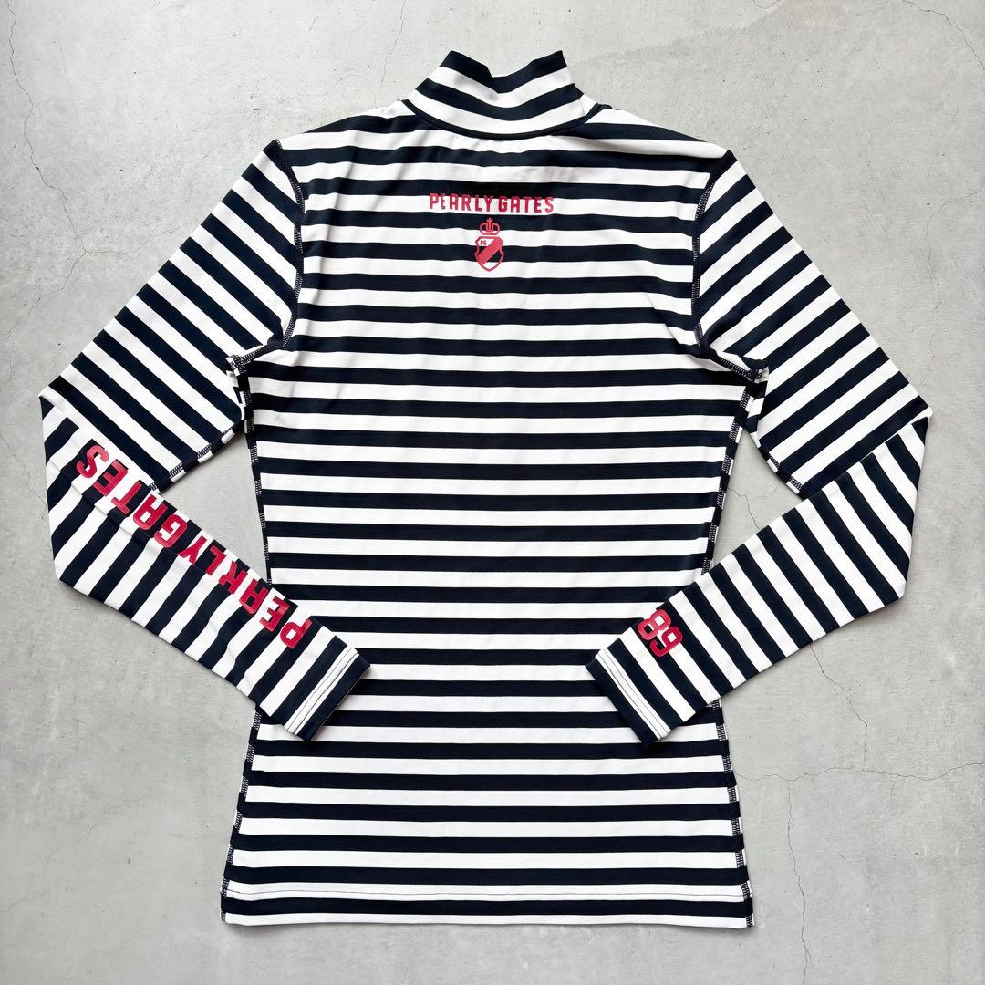 【美品】PEARLY GATES ATHL インナーモックネックシャツ ボーダー