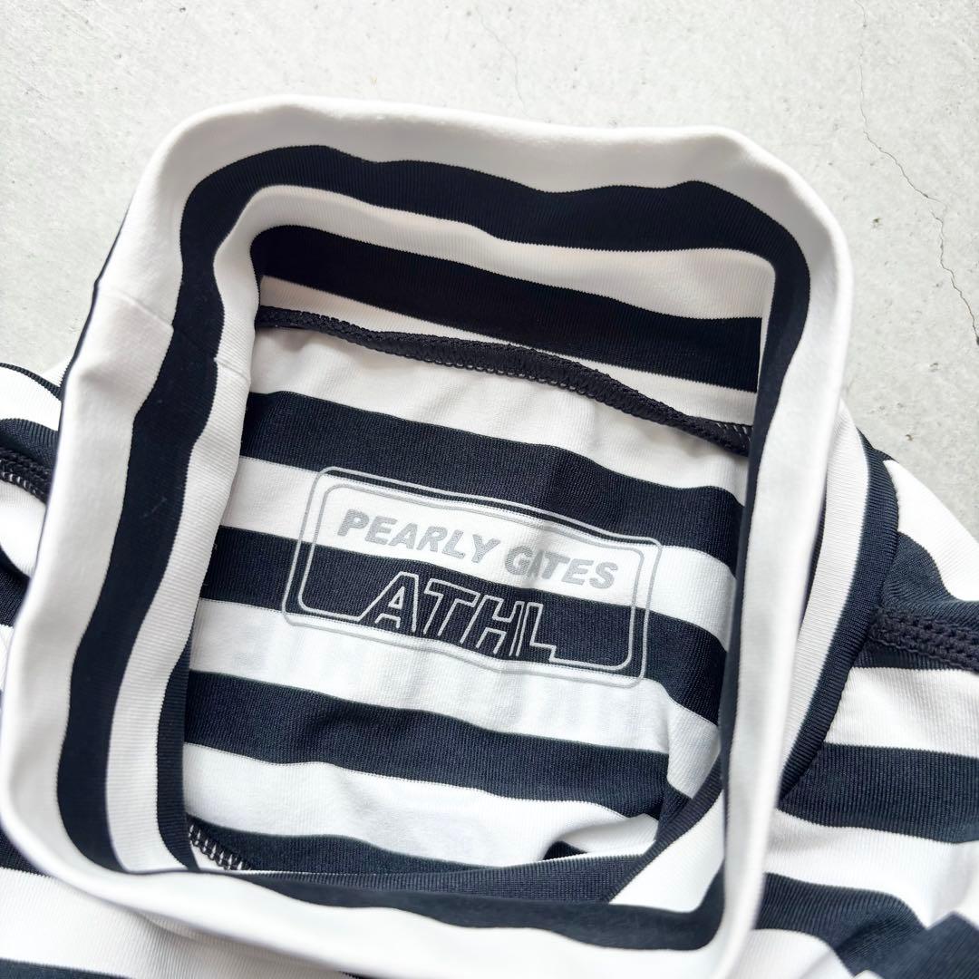 【美品】PEARLY GATES ATHL インナーモックネックシャツ ボーダー