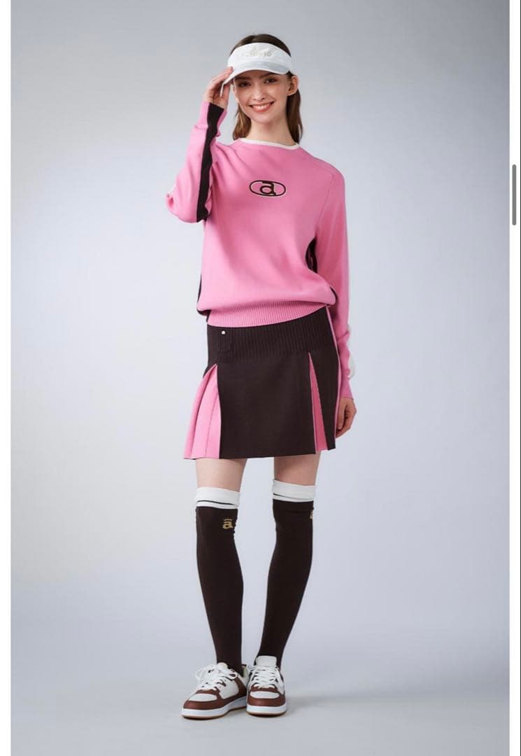 アルチビオ カラーライン配色ニットとスカート2点セット 白 36