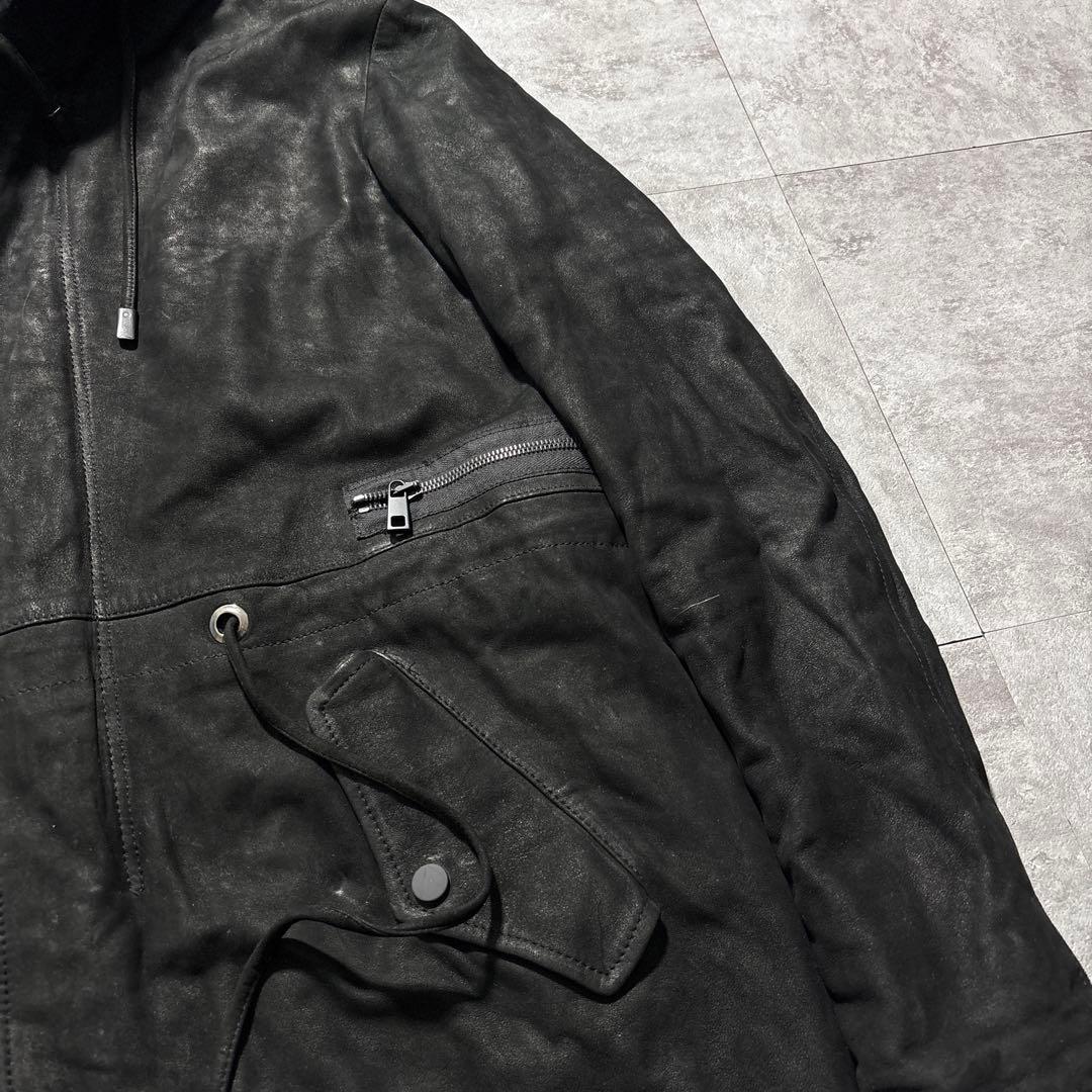 ブラック！　giorgio brato レザー　モッズコート　julius 黒