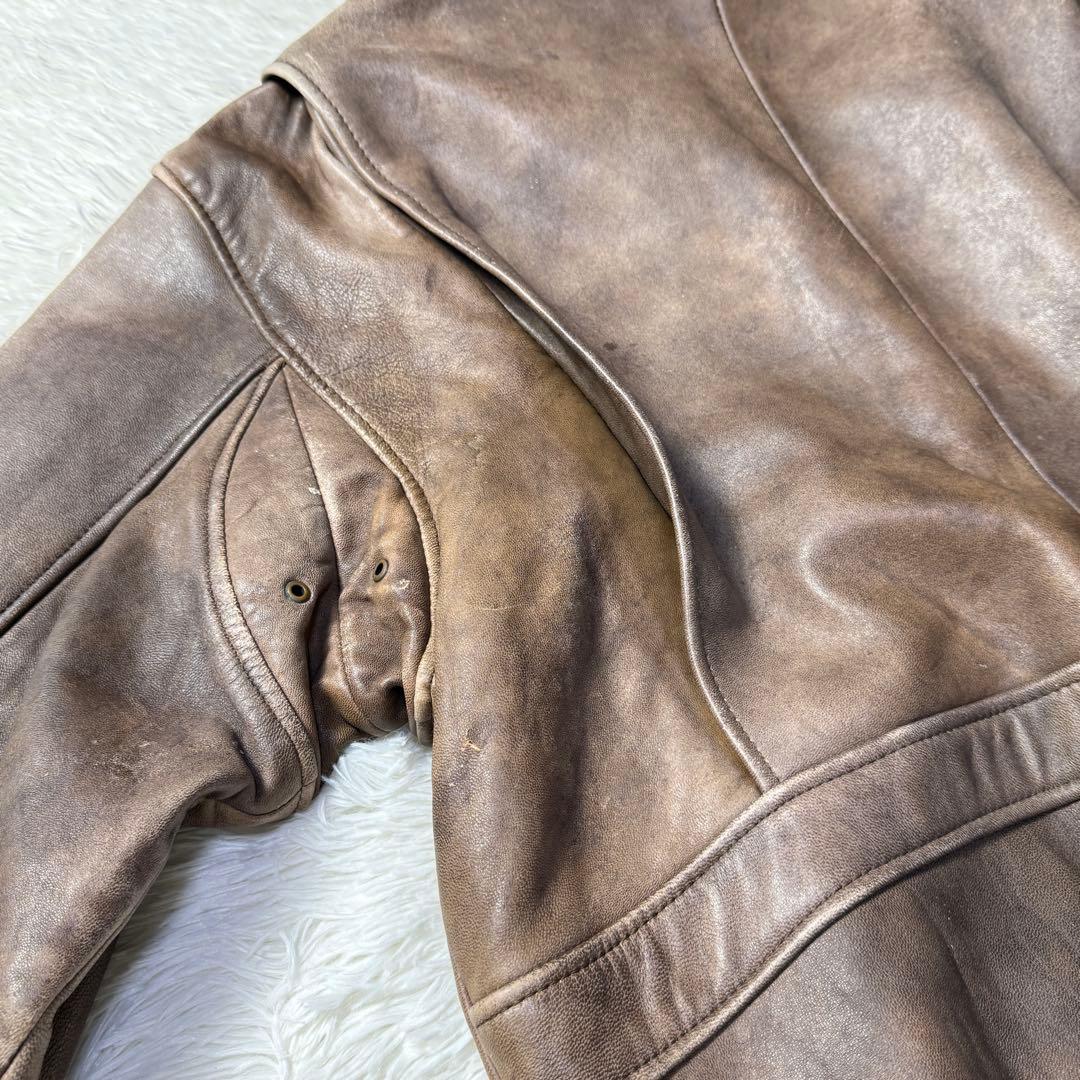 【90s】G-1 A-2 フライトレザージャケット ブラウン L 短丈 羊革