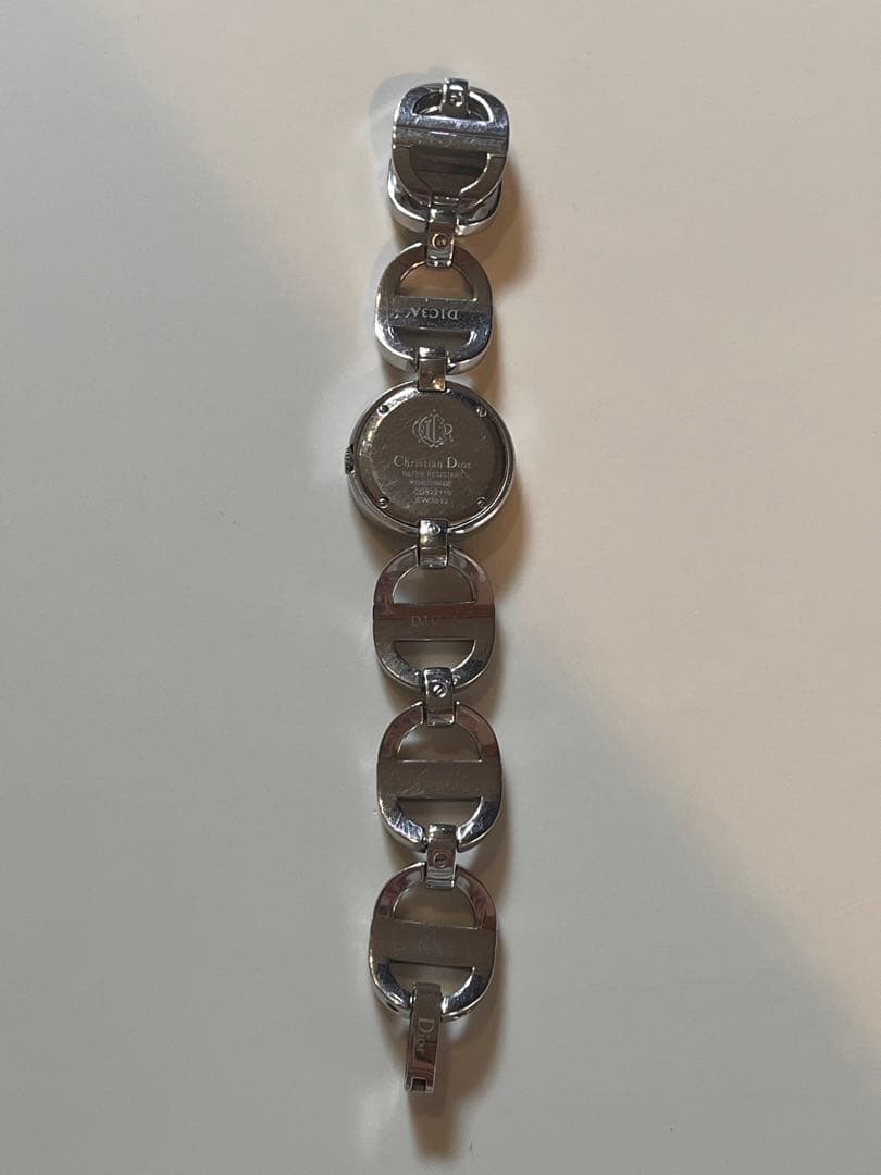 Christian Dior 金属ベルト 時計　黒盤　シルバー　腕時計