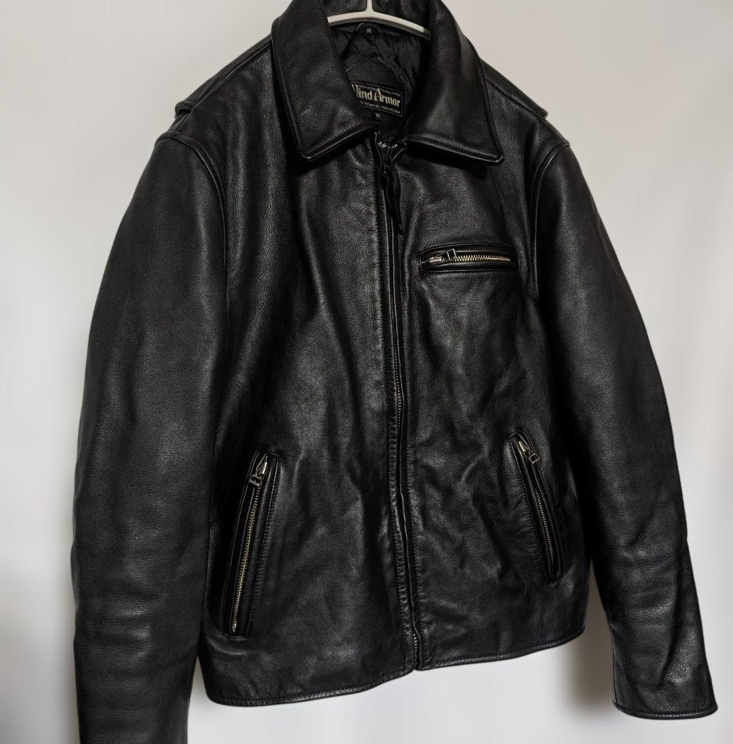 美品　WIND ARMOR　レザーライダースジャケット　ブラック　M