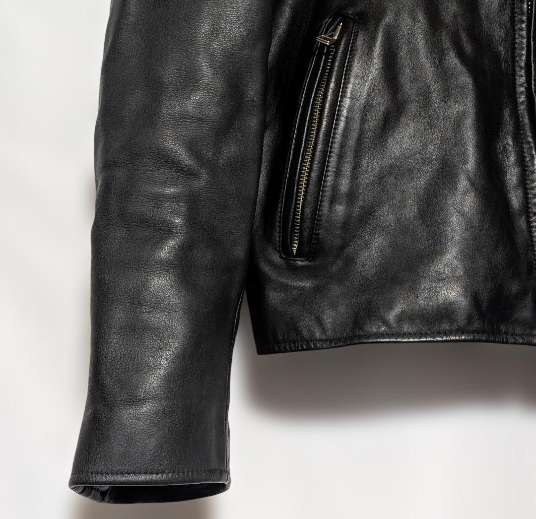 美品　WIND ARMOR　レザーライダースジャケット　ブラック　M