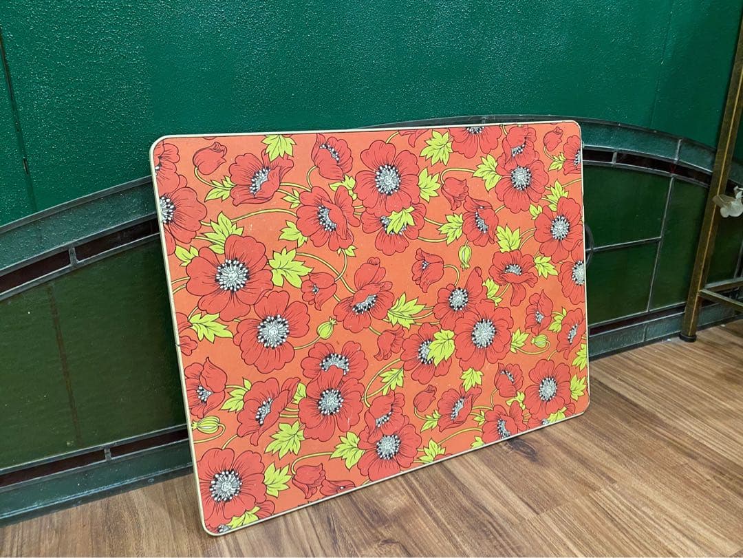 レトロポップ 花柄 折りたたみテーブル 座卓 昭和レトロ 当時物 あインテリア