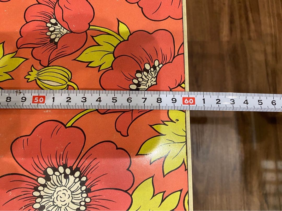 レトロポップ 花柄 折りたたみテーブル 座卓 昭和レトロ 当時物 あインテリア