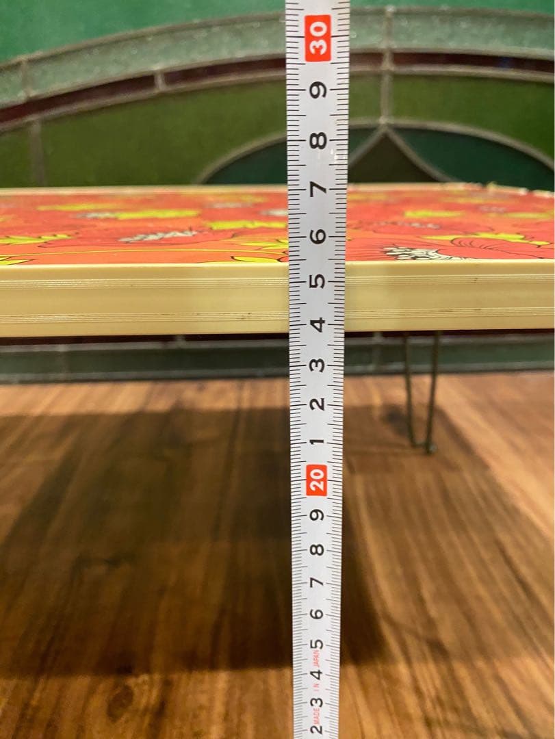 レトロポップ 花柄 折りたたみテーブル 座卓 昭和レトロ 当時物 あインテリア