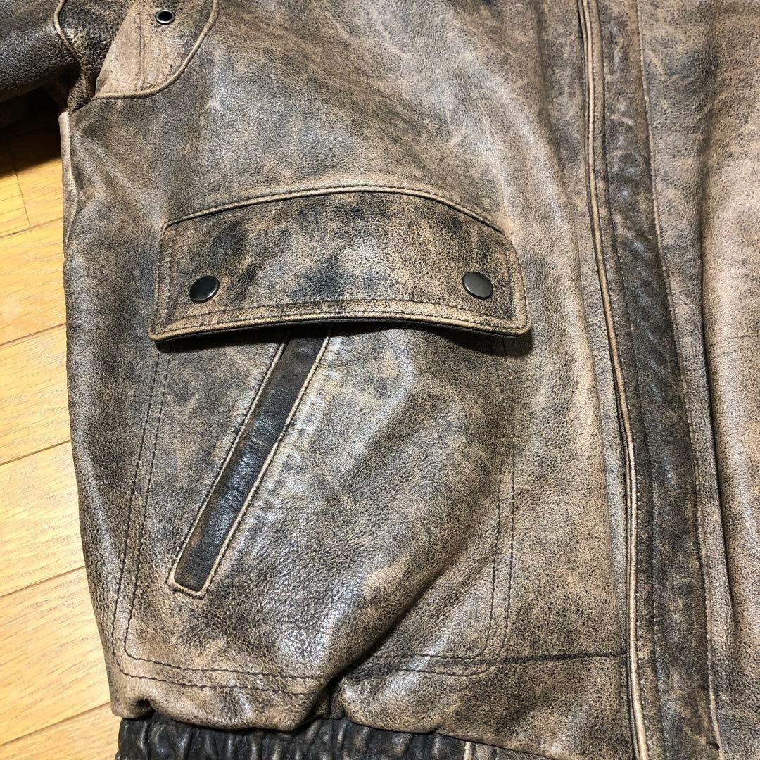 牛革 ブラウン レザージャケット Lサイズ A2 G1