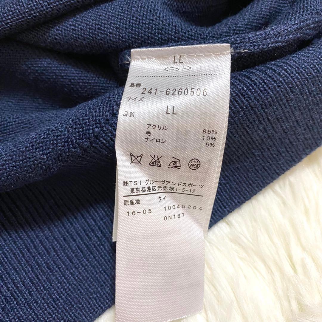 キャロウェイ　ニット　セーター　クルーネック　刺繍ロゴ　ネイビー　ゴルフ　XL