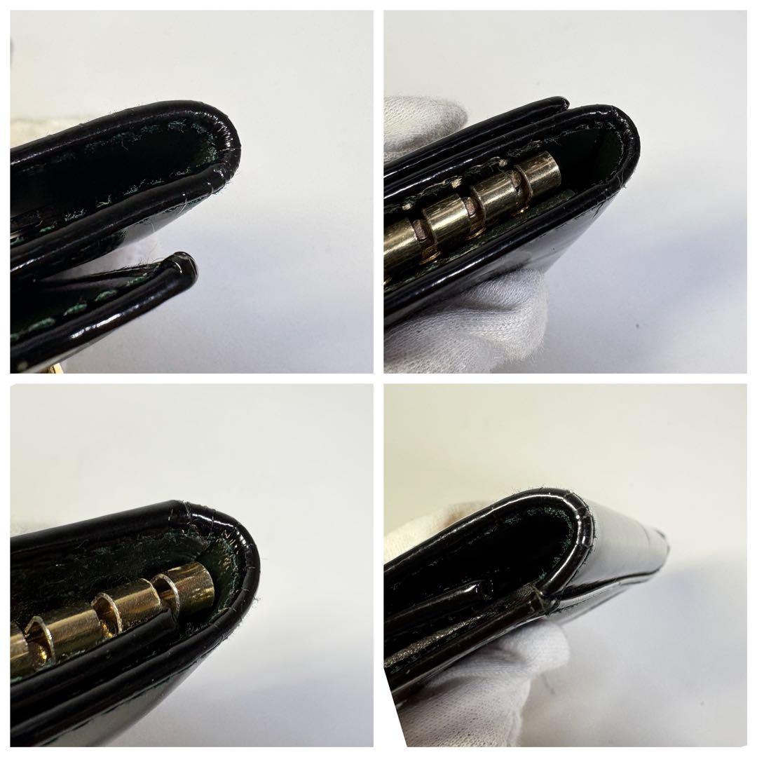 極美品GUCCI グッチ バンブー エナメル6連 キーケースレディース ブラック