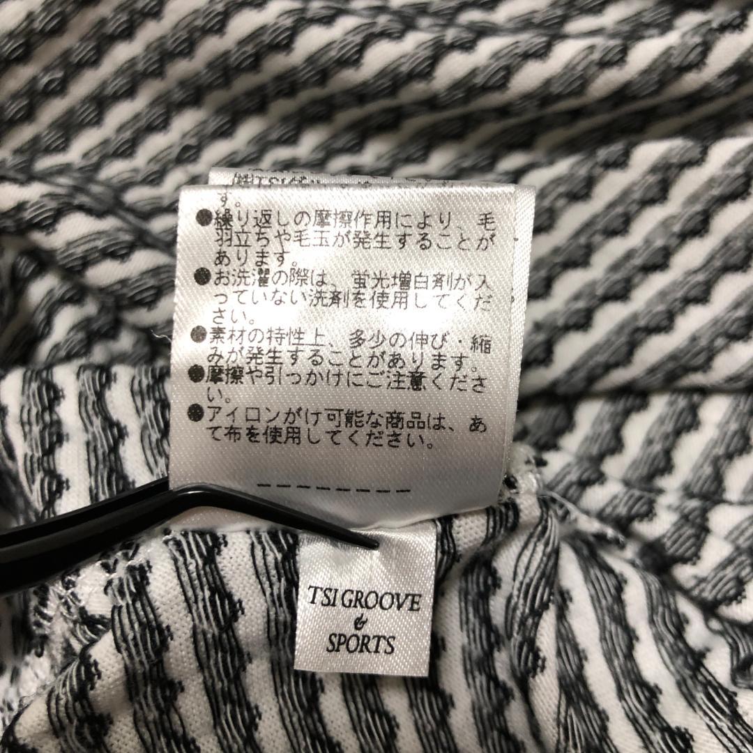 【美品】ジャックバニー ドット柄ポロシャツ 白黒 L ゴルフウェア レディース