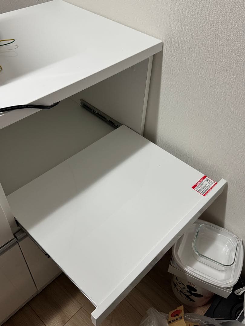 [埼玉県川口市]ホワイト キッチンカウンター 引き出し式