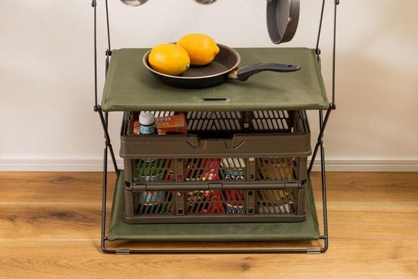 ハンギングラック 2段 サイドテーブル 室内 屋外 グリーン MIP-72N01