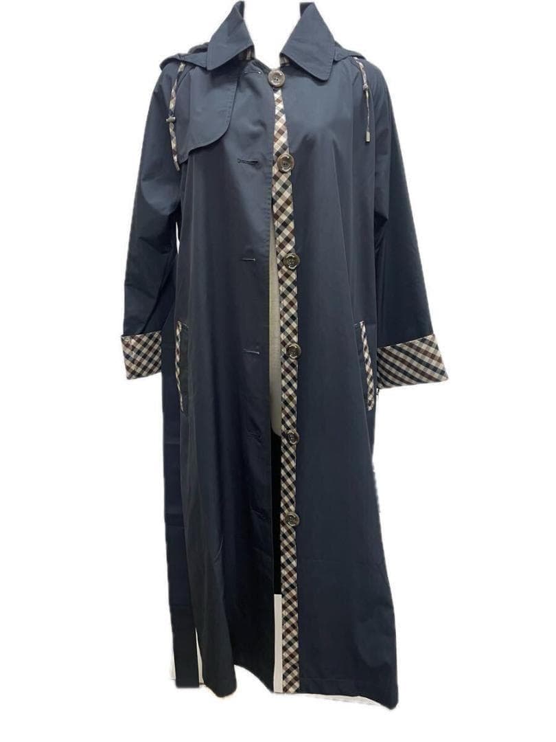 新品64431 アクアスキュータム 　Lサイズ ネイ―ビ紺レインコート　収納袋付