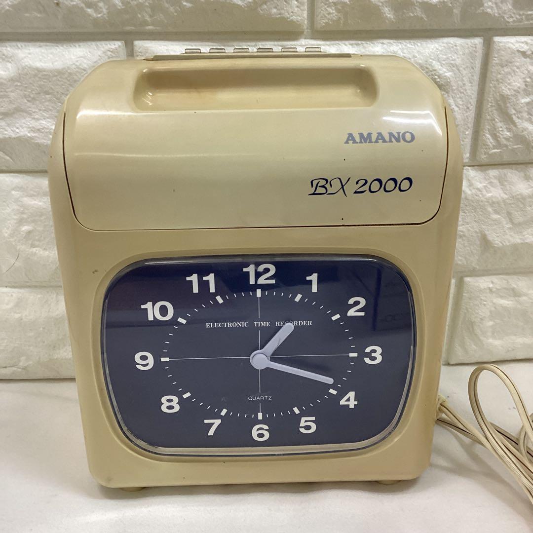 T 動作品　AMANO BX 2000 電子タイムレコーダー　タイムカード付