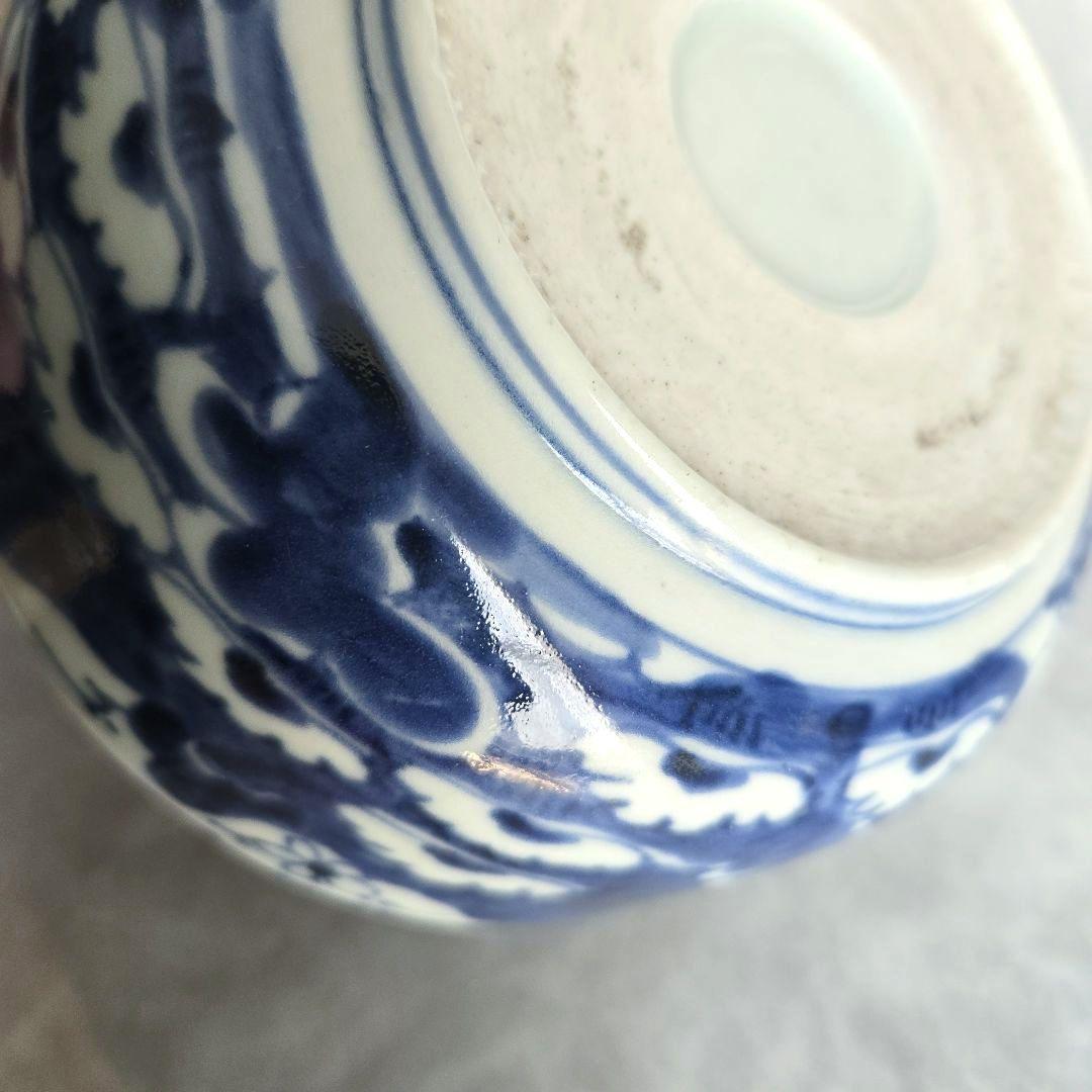 無傷　古伊万里　染付　深皿　鉢　桜　江戸時代　金直し　金継ぎ　骨董　アンティーク