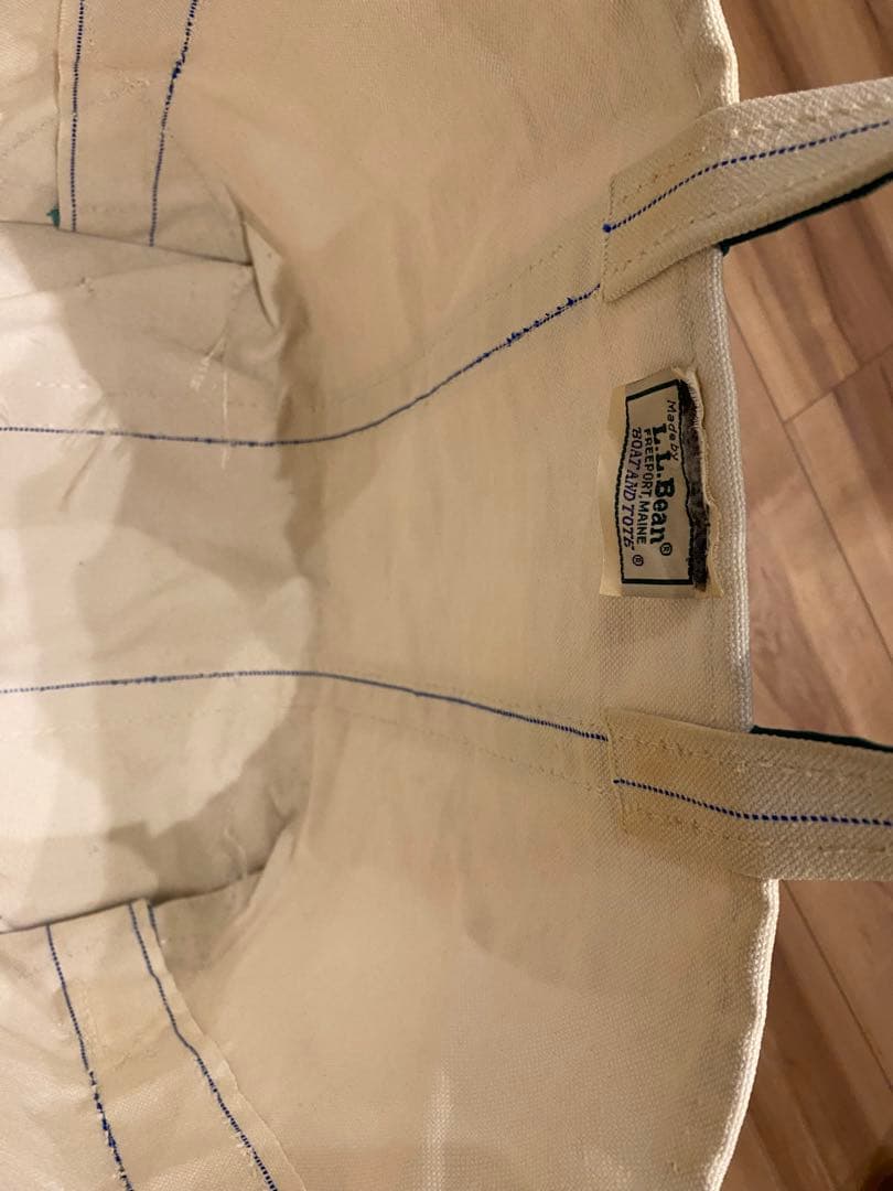 80s エルエルビーン　トートバッグ　2色タグ　グリーン　M 襤褸