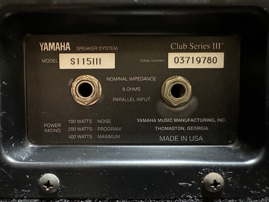YAMAHA ヤマハスピーカー club series S115 I I I