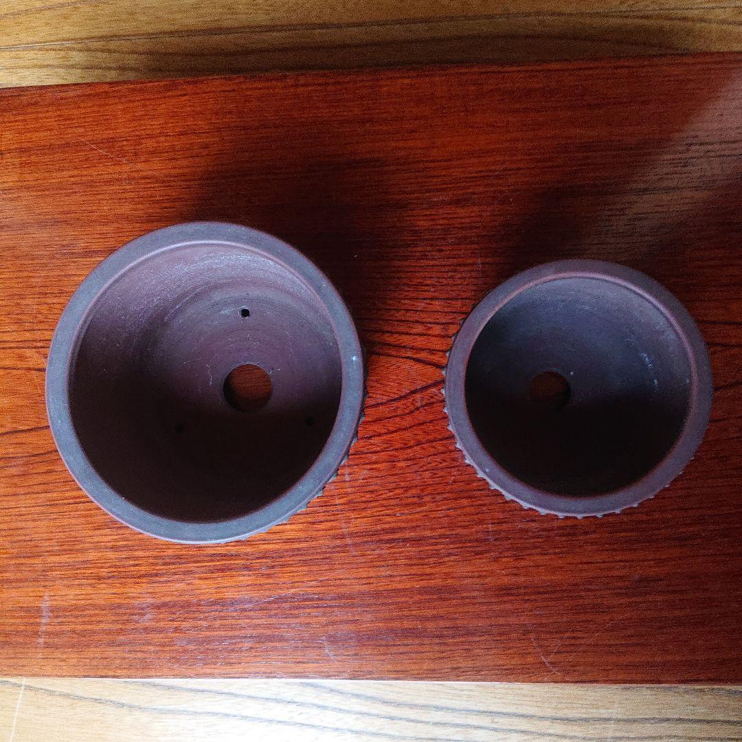 な*ン様 鋲打ち盆栽鉢 2個セット