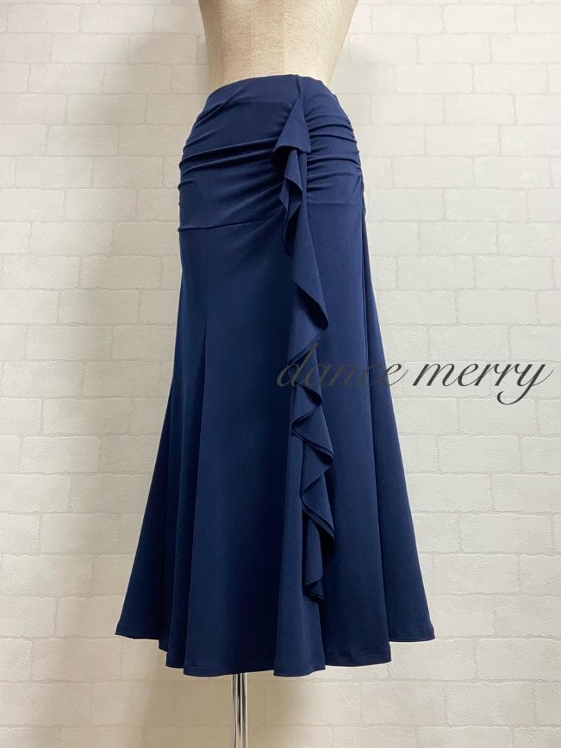 ＊新品　社交ダンス　ツーピース　紺　ネイビー　マーメイド　セットアップ　1217