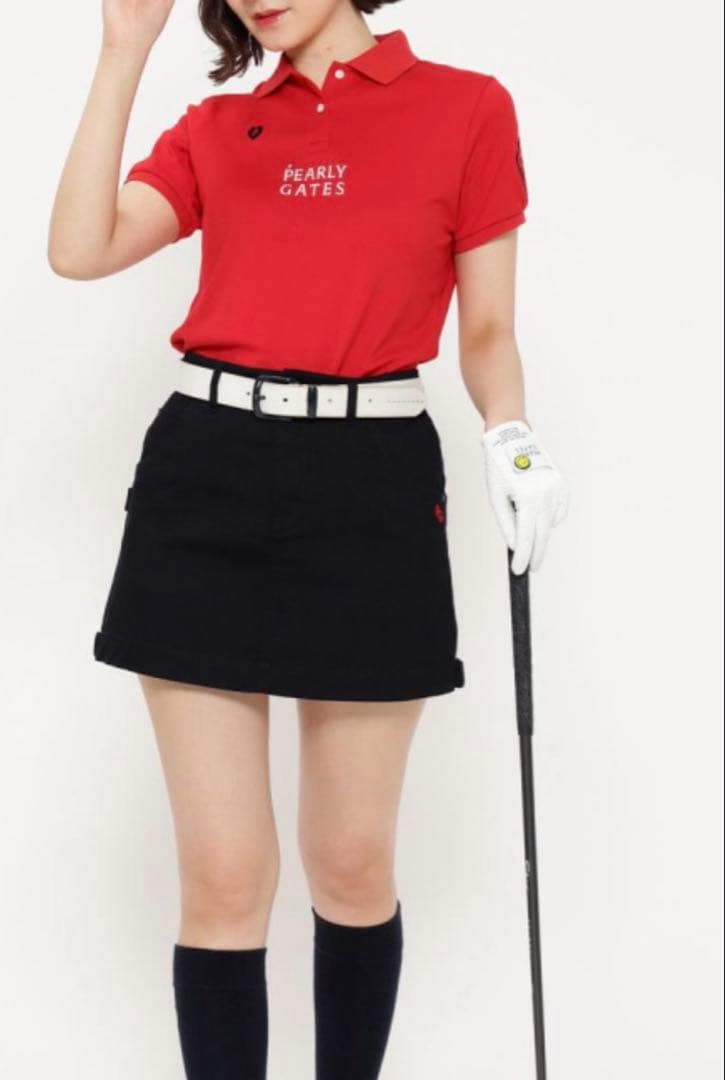 新品タグ付 パーリーゲイツ ドライマスター 半袖カノコ ポロシャツ 赤サイズ00