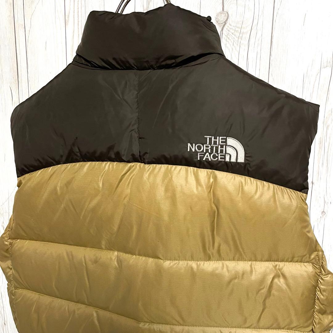 ノースフェイス　ダウンベスト　700フィル　メンズｌ　韓国100　ブラウン黄土色