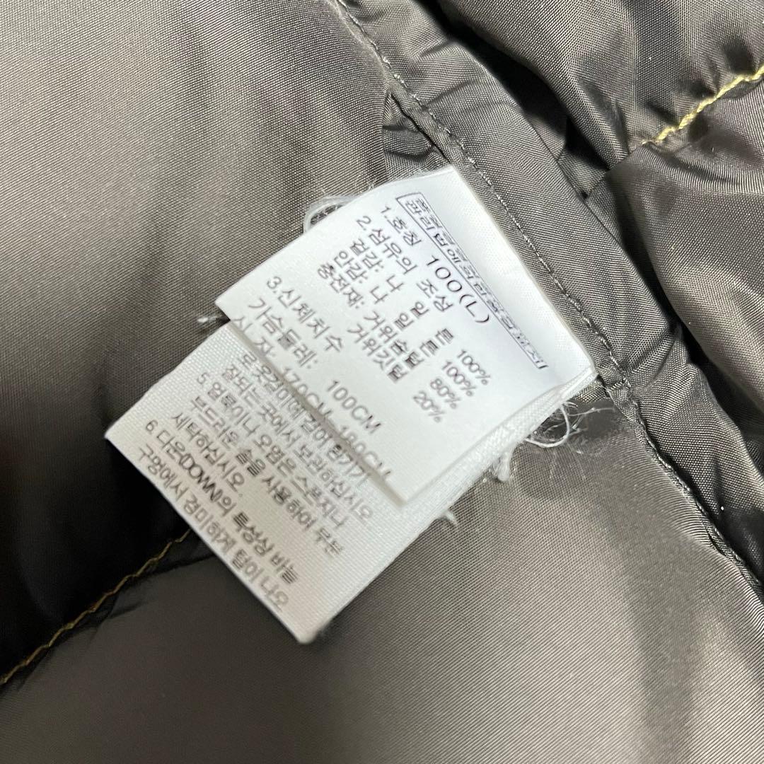 ノースフェイス　ダウンベスト　700フィル　メンズｌ　韓国100　ブラウン黄土色