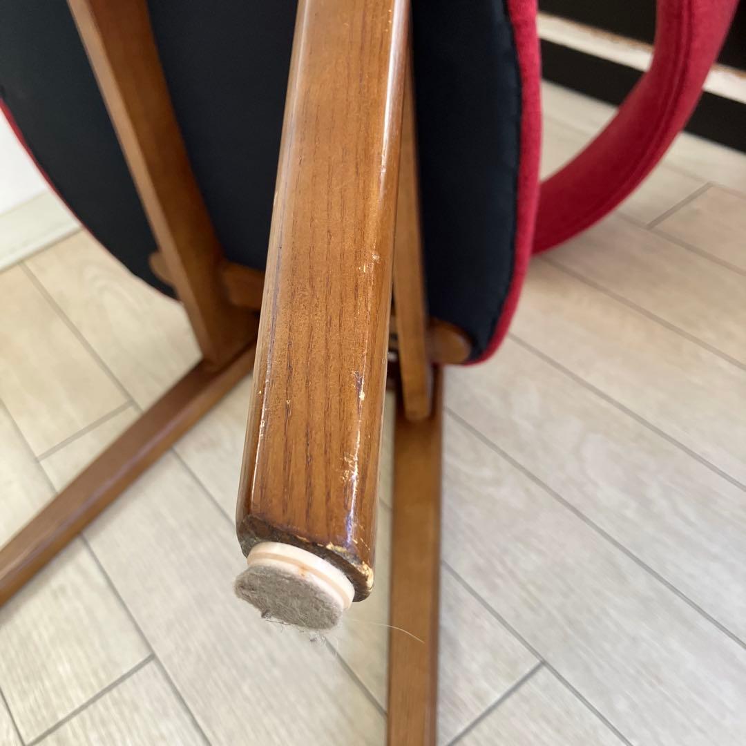 北欧風 ダイニングチェア 木製 レッド（赤） ミッドセンチュリー