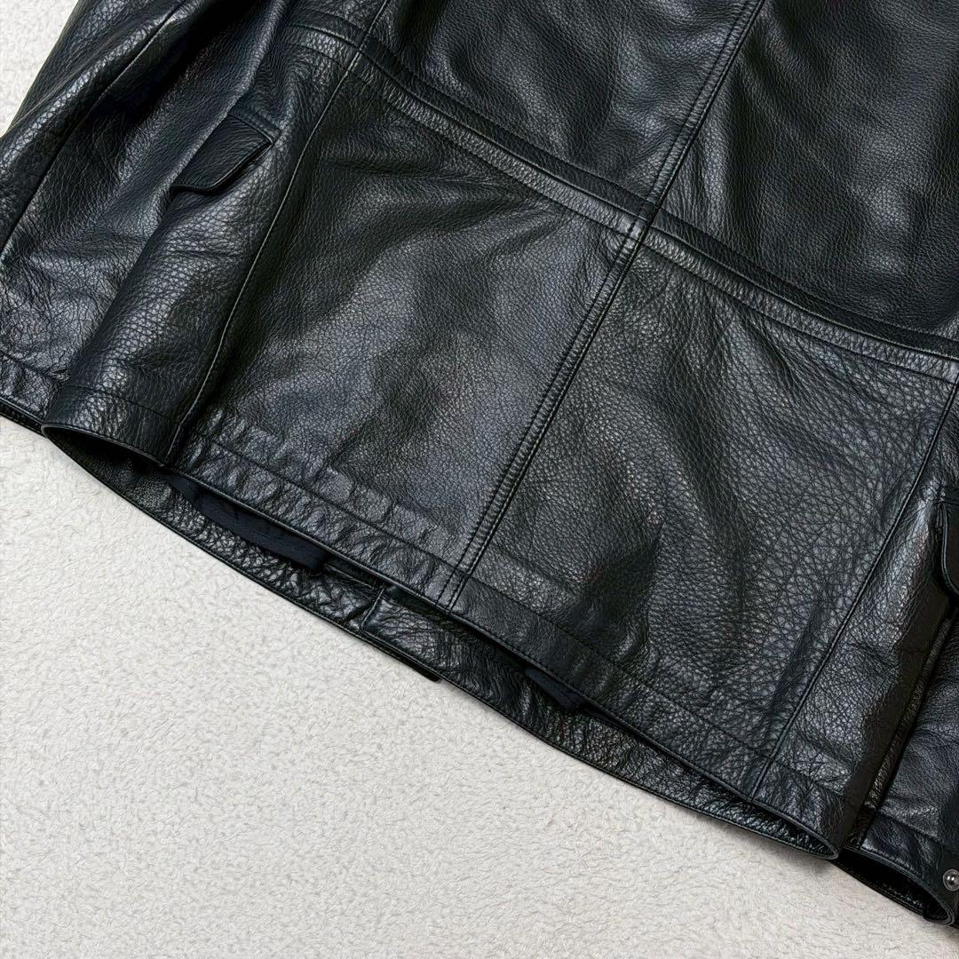 美品 羊革 theory レザージャケット m-65 ブラック ラムレザー