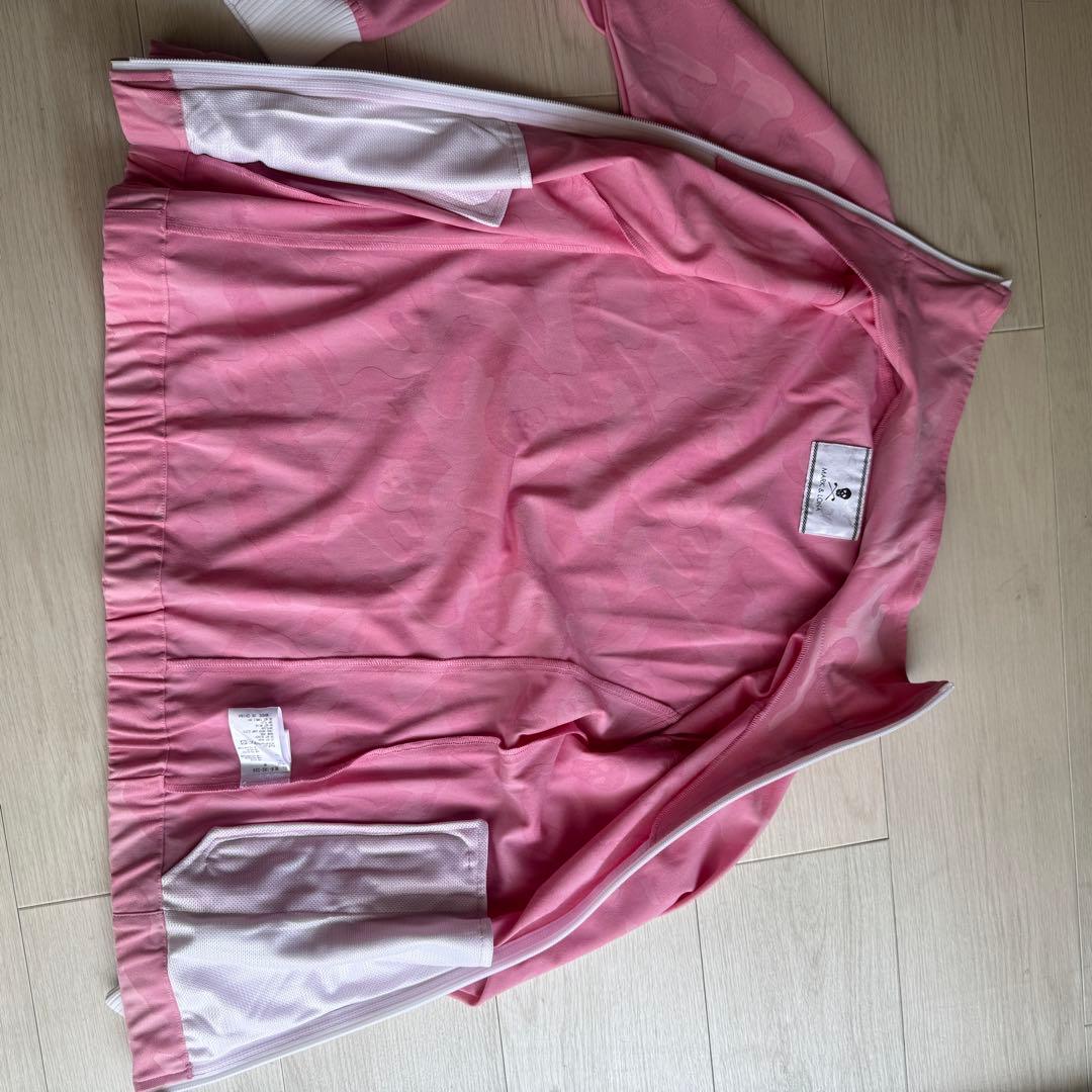 美品 マークアンドロナ トラックジャケット ジャージ 迷彩 スカル ピンク