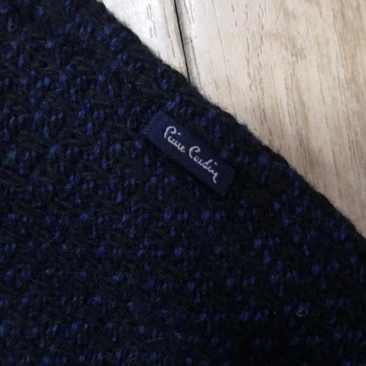 ●●裏地付きニット●●PierreCardin・ウール混・ハーフジップ・セーター