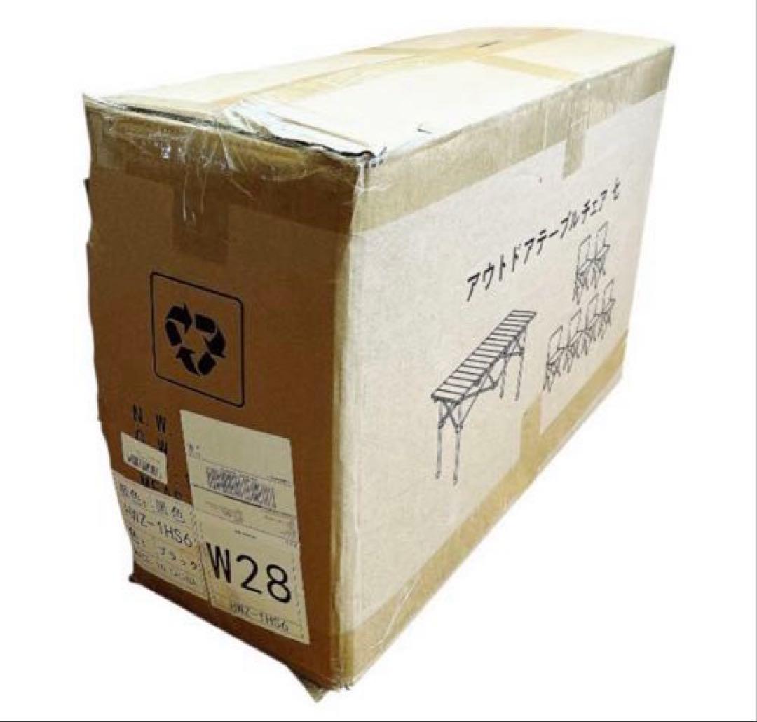 アウトドア❤️テーブル&チェア6脚セット　黒　アルミ　折り畳み　簡単　収納バッグ